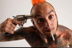 Edgar Revolver Pose With Cigarette